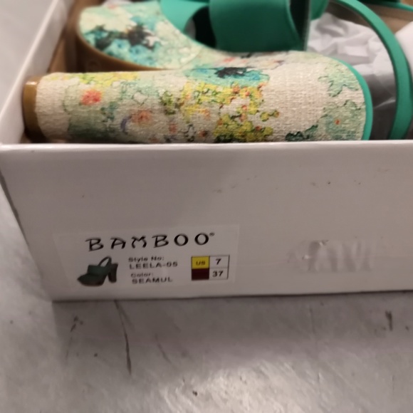 Sea Foam Faux Nubuck Chunky Sling Back Platform He - Picture 2 of 4